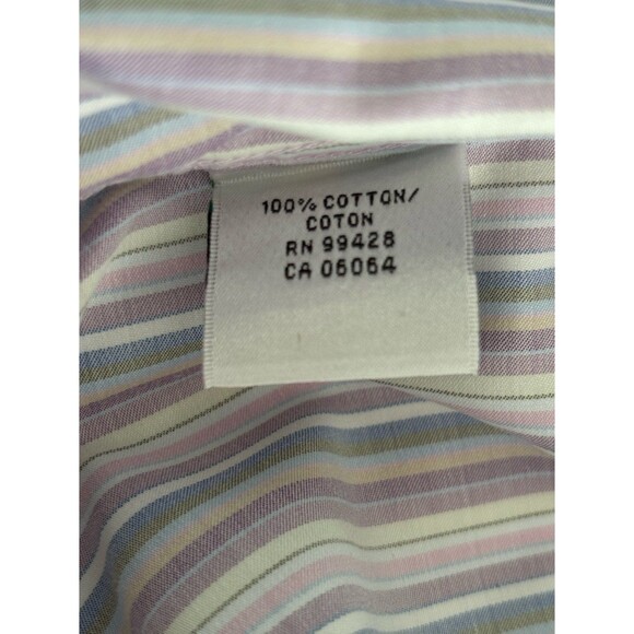 Bugatchi Uomo Flip Cuff Dress Shirt Striped Long Sleeve Button Up Mens Size XL - Picture 9 of 11